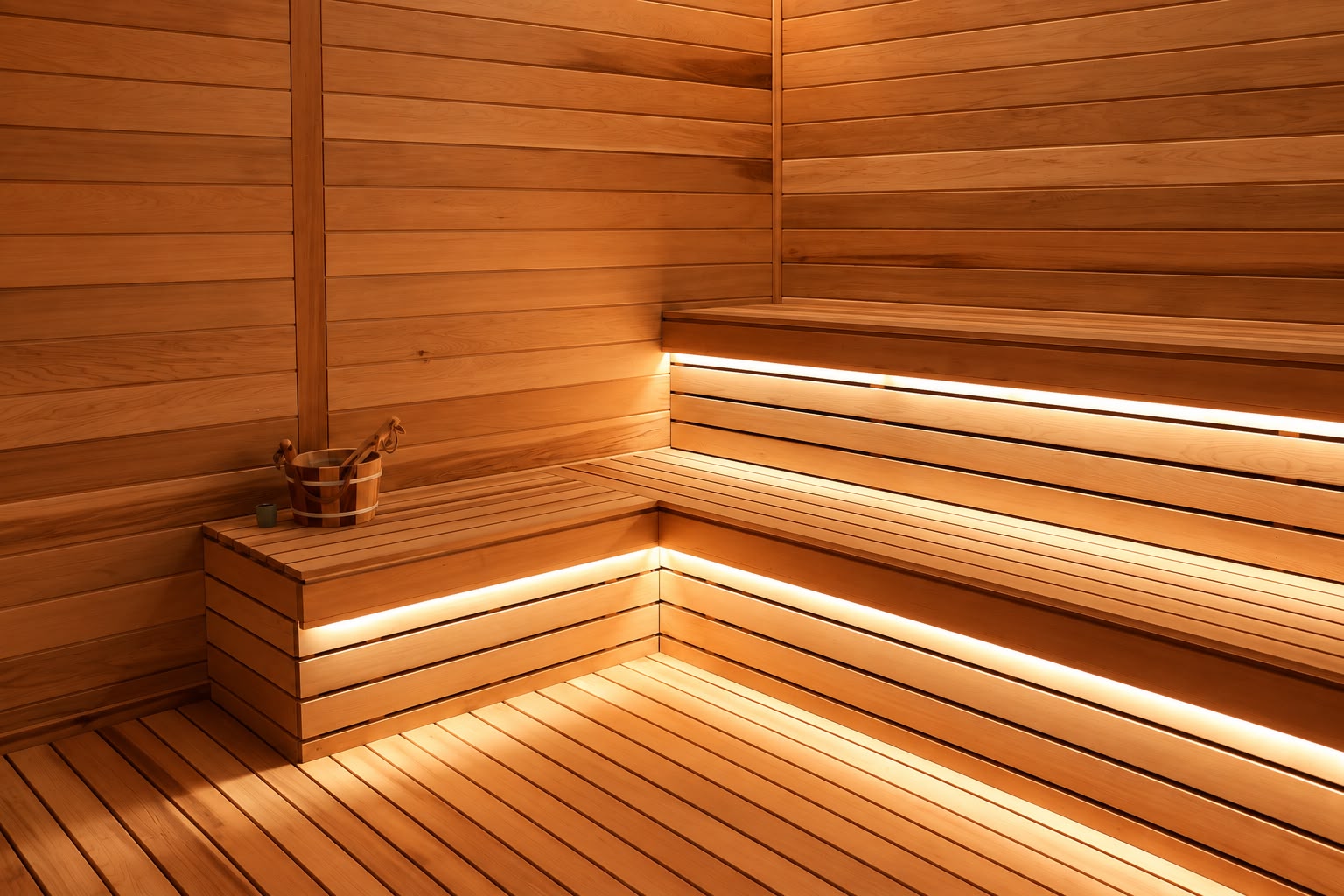 The cedar sauna at Casa Bella