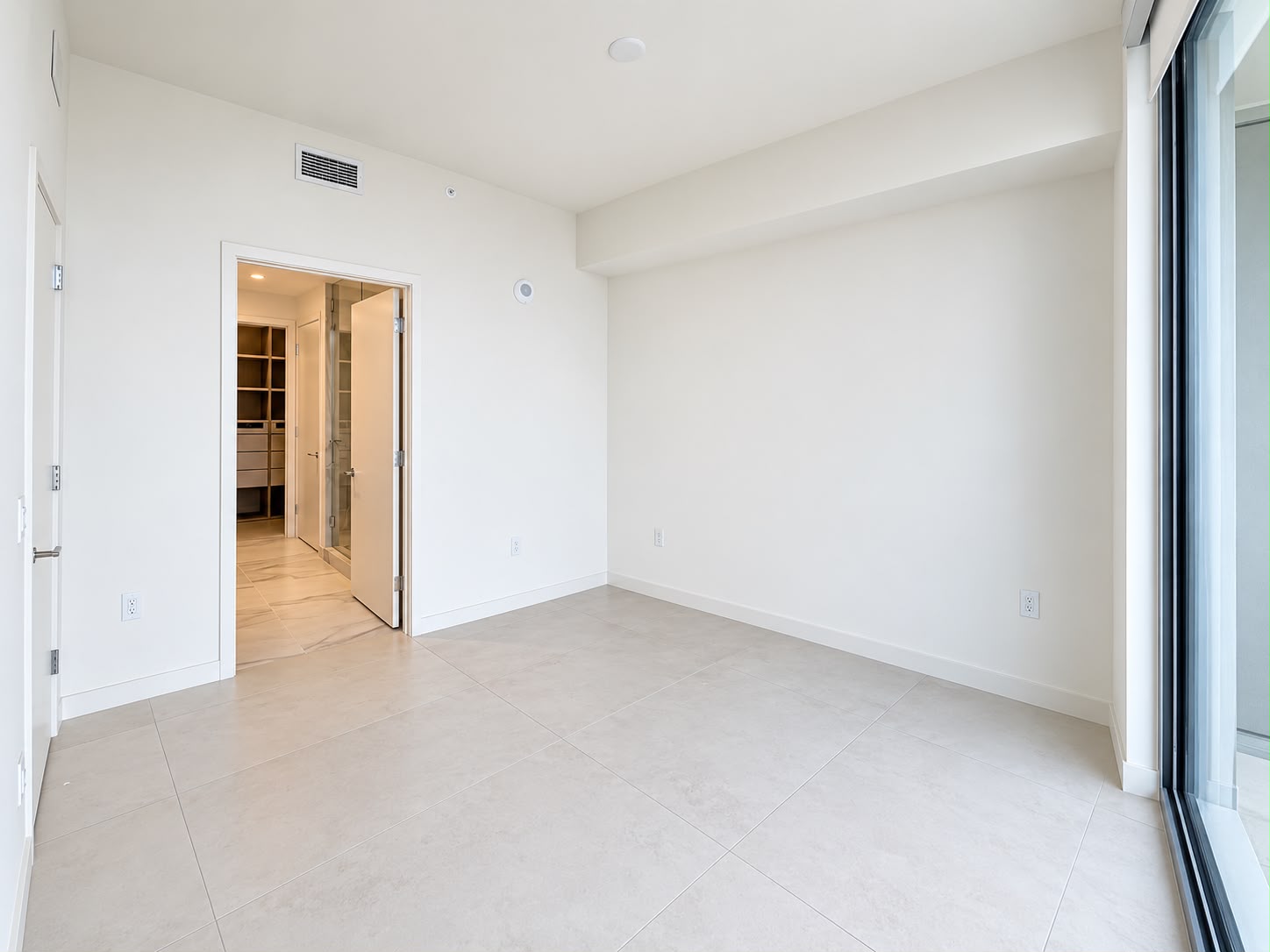Entry hallway with built-in closets